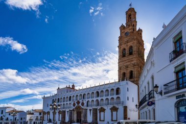 Llerena, İspanya - 07 Kasım 2019: Granada Leydisi Kilisesi, Llerena, Extremadura İspanya