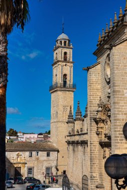Jerez de la Frontera, İspanya - 15 Kasım 2019: Jerez de la Frontera Katedrali, Katedral de San Salvador. Cadiz, Endülüs, İspanya