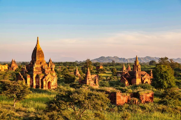 Pagody Chrámy Baganu Myanmaru Dříve Barmě Místě Světového Dědictví Asii — Stock fotografie