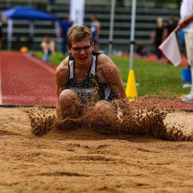 Regensburg, Almanya - 20 Temmuz 2019: uzun atlama şampiyonası