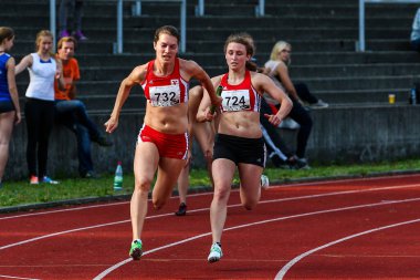 Regensburg, Almanya - 20 Temmuz 2019: Bavyera Atletizm Şampiyonası 4x400