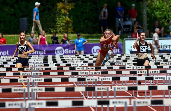 Regensburg Németország 2019 Július Bajor Atlétikai Bajnoki Akadályverseny — Stock Fotó