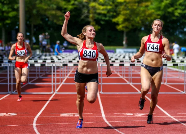 Ratisbona Germania Luglio 2019 Gara Ostacoli Del Campionato Bavarese Atletica — Foto Stock