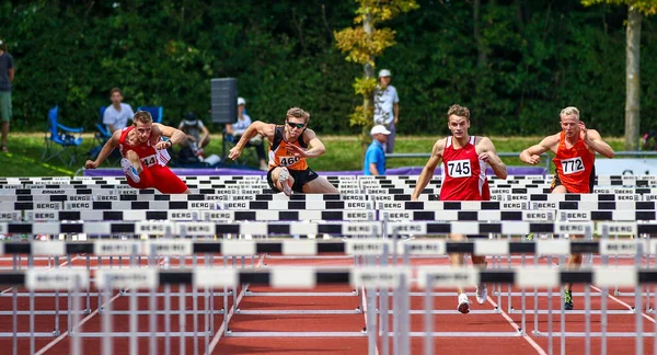 Regensburg Germany July 2019 Bavarian Athletics Championship Hurdle Race Event — Stock Photo, Image