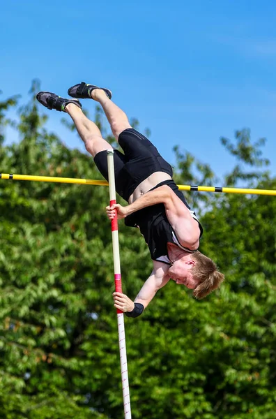 Regensburg Germany July 2019 Bavarian Athletics Championship Pole Vault Event — Stock Photo, Image