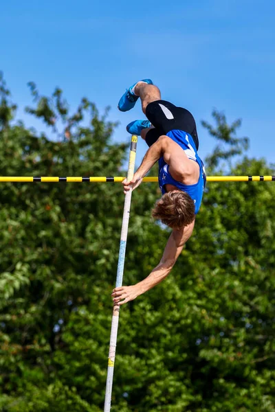 Regensburg Alemanha Julho 2019 Evento Salto Vara Campeonato Atletismo Baviera — Fotografia de Stock