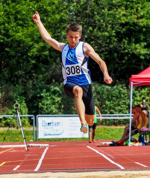 Regensburg Germany July 2019 Bavarian Athletics Championship Long Jump Event — Stock Photo, Image