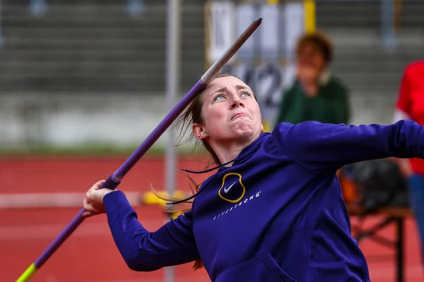 Regensburg Germany July 2019 Bavarian Athletics Championship Javelin Throw Event — Stock Photo, Image