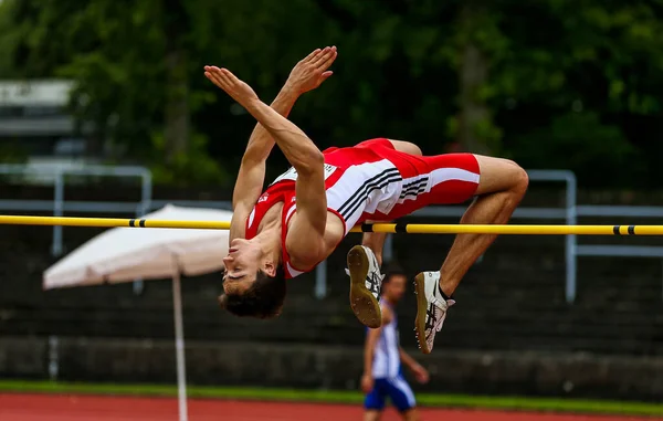 Regensburg Tyskland Juli 2019 Bavarian Friidrott Mästerskap High Jump — Stockfoto