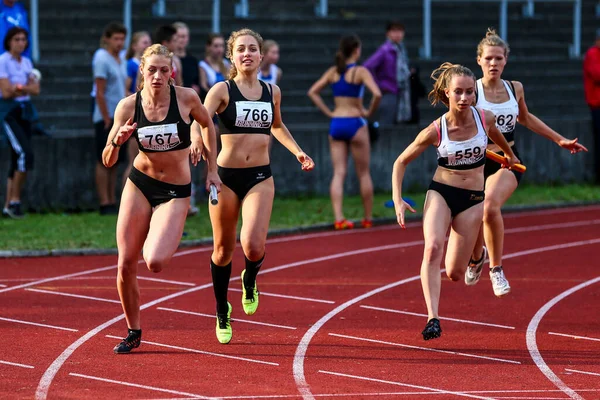 Ratisbona Germania Luglio 2019 Campionato Bavarese Atletica Leggera 4X400 Staffetta — Foto Stock