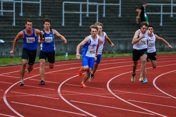 Regensburg, Almanya - 20 Temmuz 2019: Bavyera Atletizm Şampiyonası 4x400