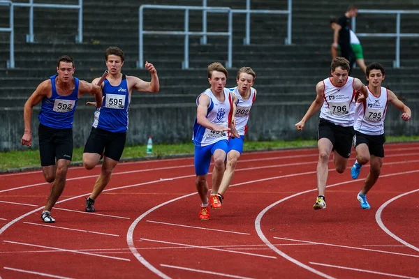 Regensburg, Almanya - 20 Temmuz 2019: Bavyera Atletizm Şampiyonası 4x400