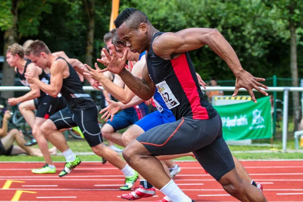 Ratisbona Alemania Julio 2019 Campeonato Bávaro Atletismo 400 Metros Carrera — Foto de Stock