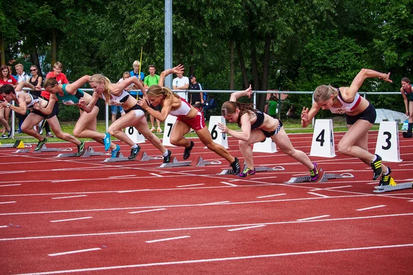 Regensburg Duitsland Juli 2019 Bavarian Atletiek Kampioenschap 400 Meter Race — Stockfoto