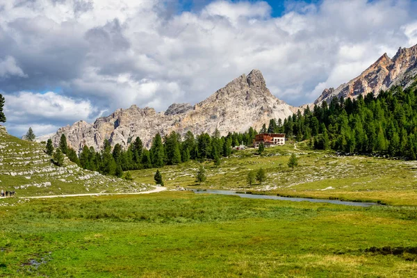 Podzimní Krajina Val Fanes Dolomity Jižní Tyrolsko Itálie Evropa — Stock fotografie