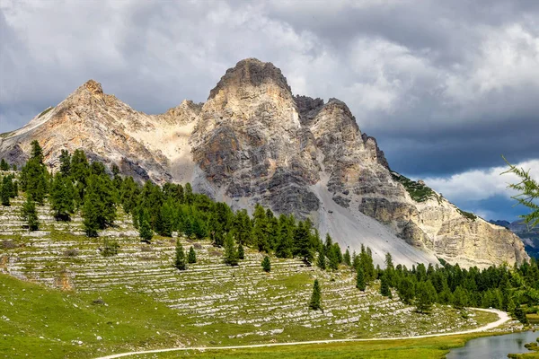 Jesienny Krajobraz Dolomity Południowy Tyrol Włochy Europa — Zdjęcie stockowe