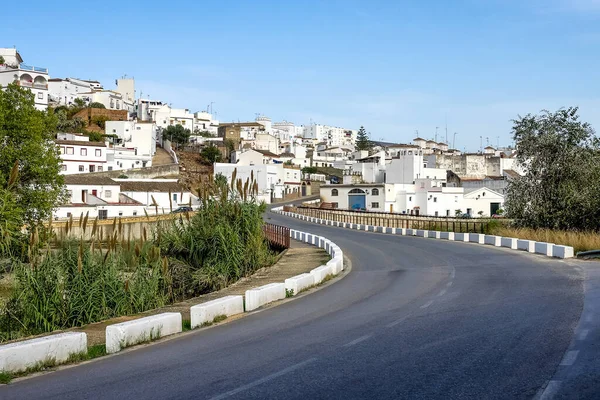 Arcos Frontera Città Bianca Costruita Una Roccia Lungo Fiume Guadalete — Foto Stock