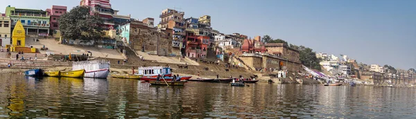 Varanasi Hindistan Aralık 2019 Ganj Nehri Nden Ghat Varanasi Şehri — Stok fotoğraf