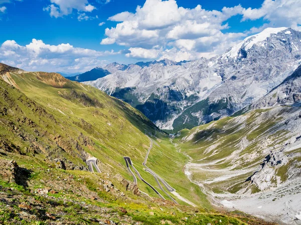 Italie Parc National Stelvio Route Célèbre Vers Col Stelvio Dans — Photo