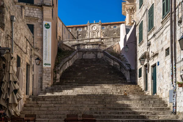 Cizvitlerin Merdiveni Gunduliç Meydanı Ndan Hırvatistan Dubrovnik Kentindeki Collegium Ragusinum — Stok fotoğraf