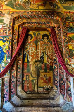 Tana Gölü, Etiyopya - Şubat 05, 2020: Tana Gölü Zege Yarımadası. Ura Kidane Mehret Kilisesi. Etiyopya 'da 16. yüzyıldan..