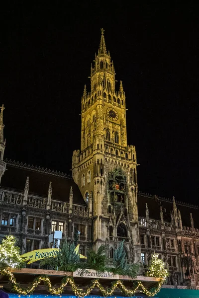 Мюнхен Германия Декабря 2019 Года Красивый Рождественский Рынок Мюнхене Бавария — стоковое фото