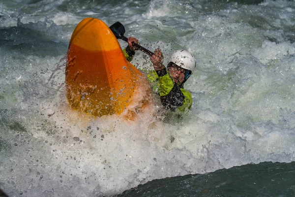 Augsburg Alemanha Junho 2019 Caiaque Whitewater Caiaque Extremo Cara Caiaque — Fotografia de Stock