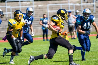 Münih, Almanya - 06 Temmuz 2019: Münih Almanya 'da Amerikan futbol maçı