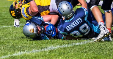 Münih, Almanya - 06 Temmuz 2019: Münih Almanya 'da Amerikan futbol maçı