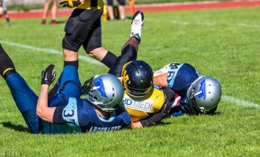 Münih, Almanya - 06 Temmuz 2019: Münih Almanya 'da Amerikan futbol maçı