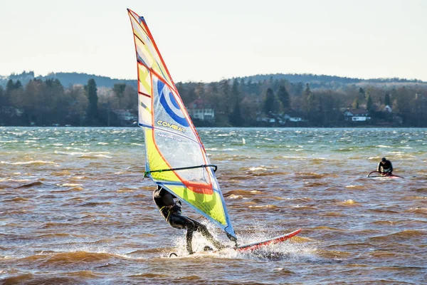 Starnberg Germania Settembre 2019 Surfista Lago Starnbeger Alta Baviera Germania — Foto Stock