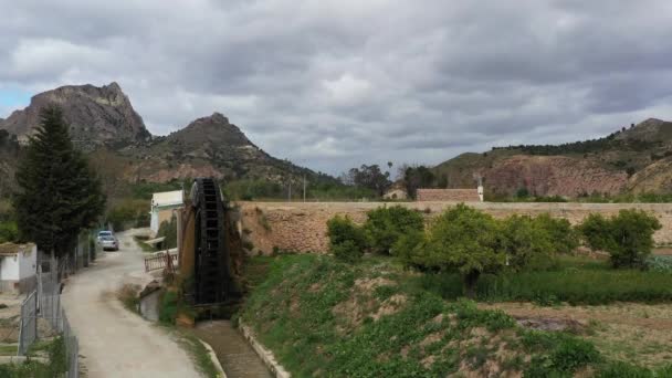 Antiguo Molino Árabe Noria Agua Pueblo Abaran Región Murcia España — Vídeo de stock