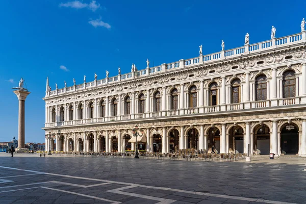 Vedere Biblioteca Marciana Fațadei Stil Renascentist Din Piața Sfântul Marcu — Fotografie, imagine de stoc