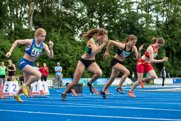 Ratisbonne Allemagne Juillet 2019 Championnat Bavarois Athlétisme 400 Mètres Course — Photo