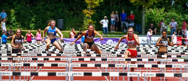 Ratisbona Germania Luglio 2019 Gara Ostacoli Del Campionato Bavarese Atletica — Foto Stock