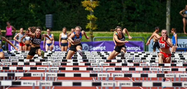 Regensburg Germany July 2019 Bavarian Athletics Championship Hurdle Race Event — Stock Photo, Image