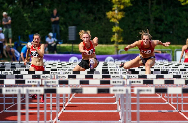 Regensburg Alemanha Julho 2019 Evento Corrida Obstáculos Campeonato Atletismo Baviera — Fotografia de Stock