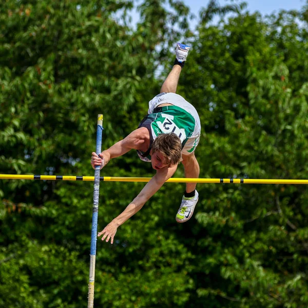 Regensburg Alemanha Julho 2019 Evento Salto Vara Campeonato Atletismo Baviera — Fotografia de Stock