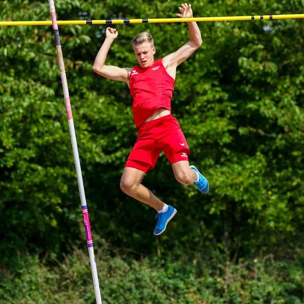 Regensburg Alemanha Julho 2019 Evento Salto Vara Campeonato Atletismo Baviera — Fotografia de Stock