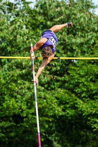 Regensburg Juli 2019 Bayerische Leichtathletik Meisterschaft Stabhochsprung — Stockfoto