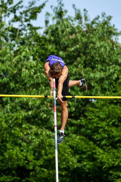 Regensburg Tyskland Juli 2019 Bavarian Athletics Championship Pole Vault Event — Stockfoto