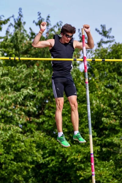 Regensburg Alemanha Julho 2019 Evento Salto Vara Campeonato Atletismo Baviera — Fotografia de Stock