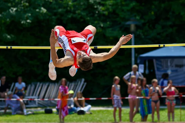 Regensburg Tyskland Juli 2019 Bavarian Friidrott Mästerskap High Jump — Stockfoto