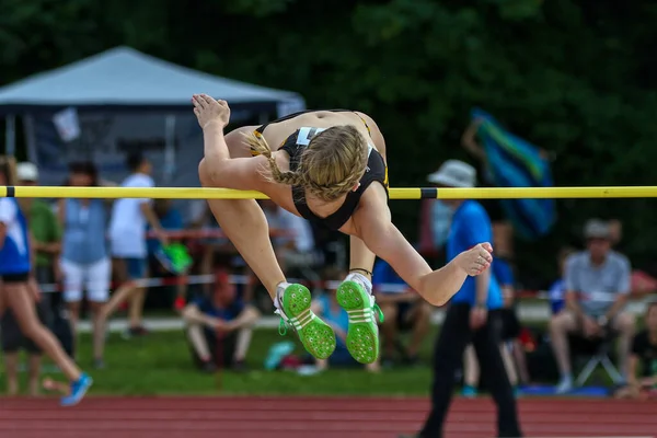 Regensburg Alemanha Julho 2019 Evento Salto Altura Campeonato Bávaro Atletismo — Fotografia de Stock