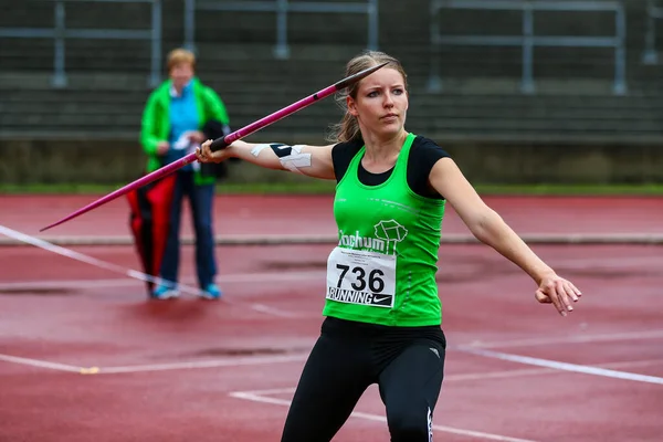 Regensburg Németország 2019 Július Bajor Atlétikai Bajnoki Gerelydobás — Stock Fotó