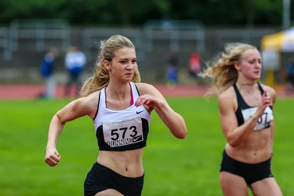 Regensburg Tyskland Juli 2019 Bayerns Friidrottsmästerskap 400 Meter — Stockfoto