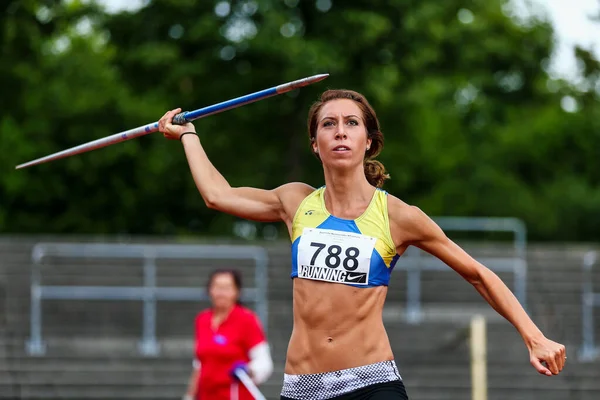 Regensburg Alemanha Julho 2019 Evento Arremesso Dardo Campeonato Bávaro Atletismo — Fotografia de Stock