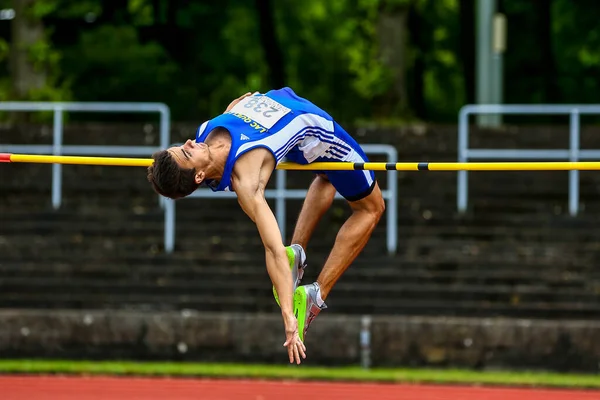 Regensburg Alemanha Julho 2019 Evento Salto Altura Campeonato Bávaro Atletismo — Fotografia de Stock