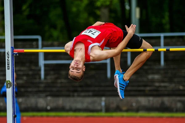 Regensburg Juli 2019 Bayerische Leichtathletik Meisterschaft Hochsprung — Stockfoto