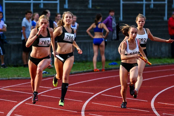 Ratisbona Alemania Julio 2019 Campeonato Bávaro Atletismo 4X400 Evento Carreras —  Fotos de Stock